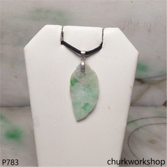 Light green jade leaf pendant