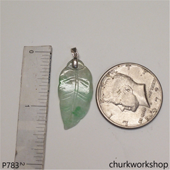 Light green jade leaf pendant