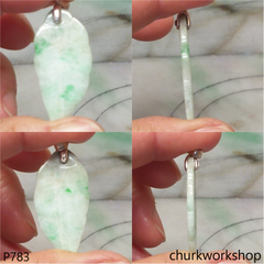 Light green jade leaf pendant