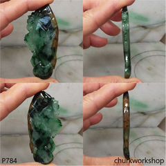 Light & dark bluish green jade fish pendant