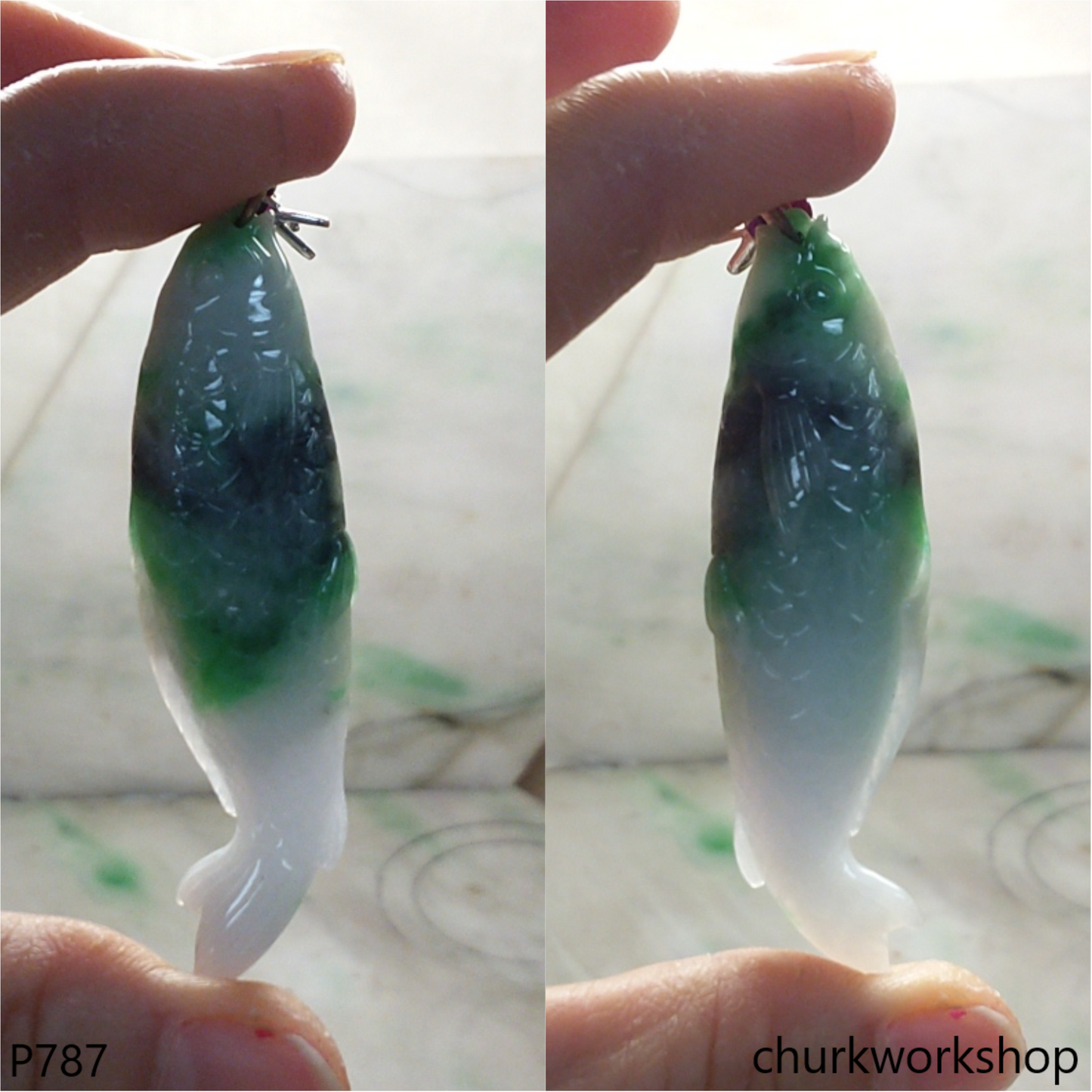 Jade Koi fish pendant