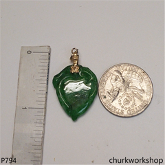 Green jade peach pendant