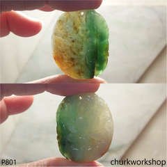 Multi-color jade fish pendant