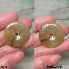 Light brownish round jade pendant