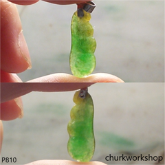 Green jade small bean pendant