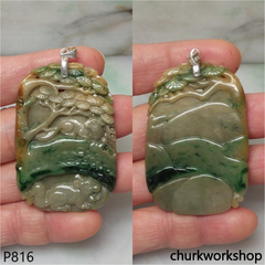 Multicolor jade pendant