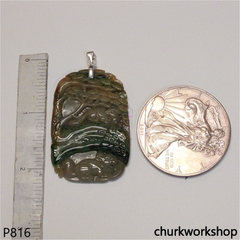 Multicolor jade pendant