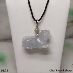 Light lavender jade tiger pendant