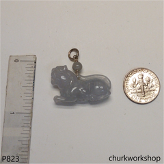 Light lavender jade tiger pendant