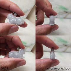 Light lavender jade tiger pendant