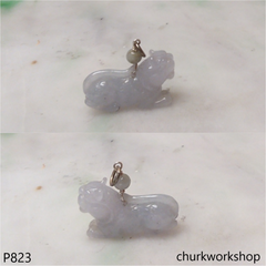 Light lavender jade tiger pendant