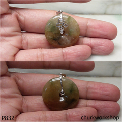 multicolor jade Donut pendant