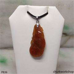 Red jade bean pendant