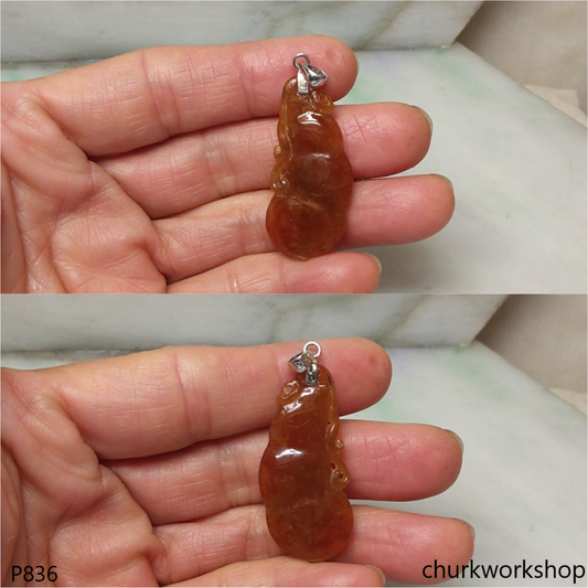 Red jade bean pendant