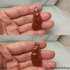 Red jade bean pendant