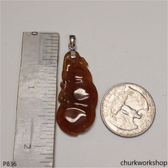 Red jade bean pendant