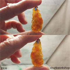 Red jade bean pendant