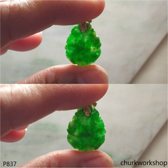 18K Yellow gold jade carving pendant