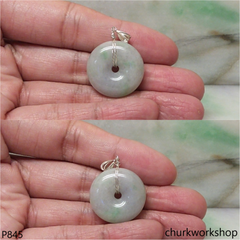 Pale lavender jade Donut pendant