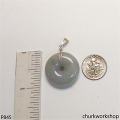 Pale lavender jade Donut pendant