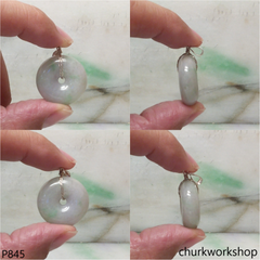Pale lavender jade Donut pendant