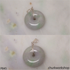 Pale lavender jade Donut pendant