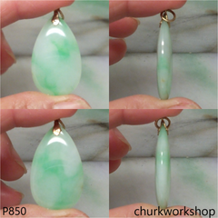 14K yellow gold jade pendant