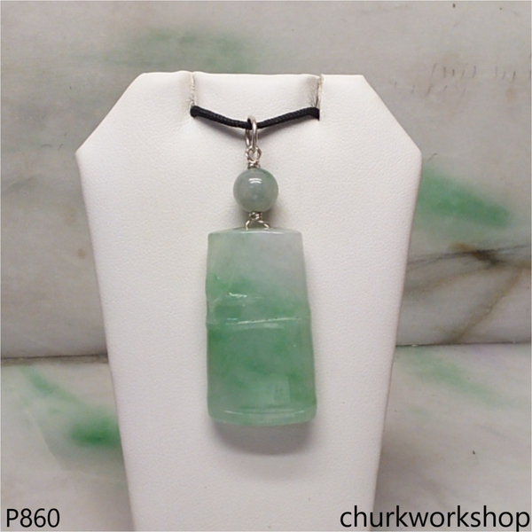 Jade 8.0mm Jade and Diamond Accent Pendant in 10K Gold | Zales