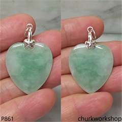 Light green jade heart pendant