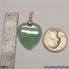 Light green jade heart pendant