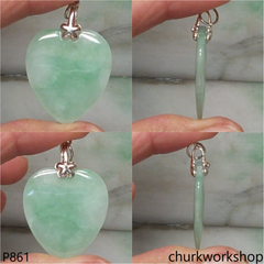 Light green jade heart pendant