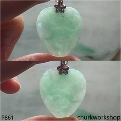 Light green jade heart pendant
