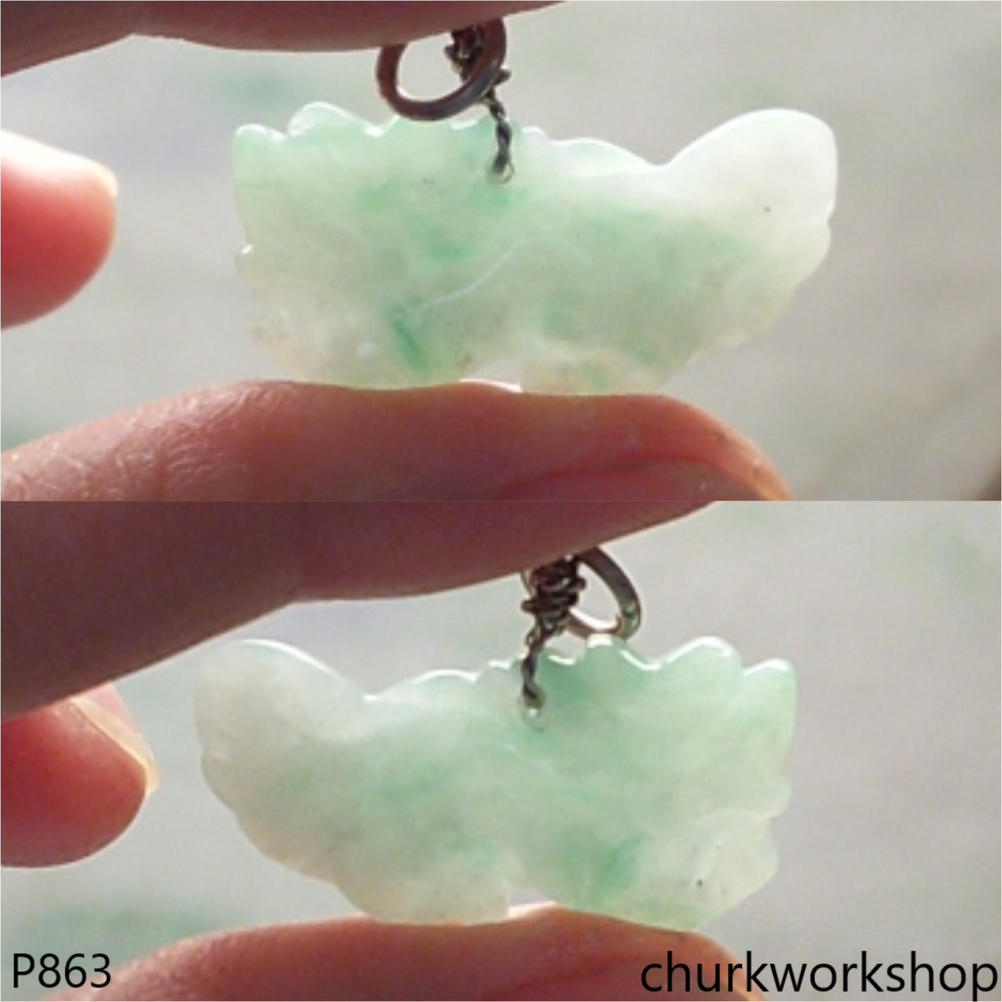 Light green jade dragon pendant