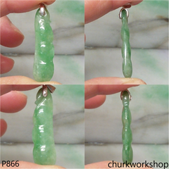 Green jade bean pendant