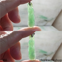 Green jade bean pendant
