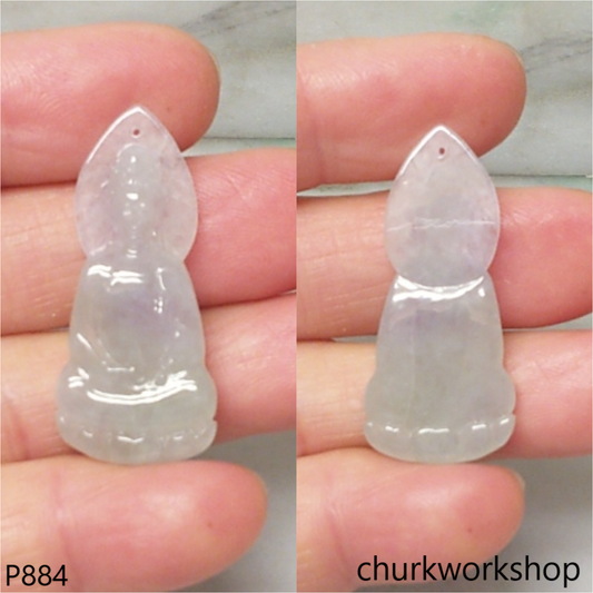 Pale lavender mix green jade lady Buddha
