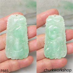 Light green jade carved pendant