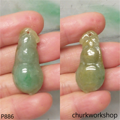 Light green jade bean pendant