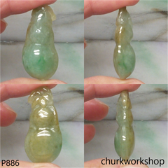 Light green jade bean pendant