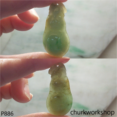 Light green jade bean pendant