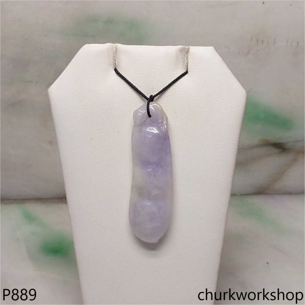Lavender bean jade pendant