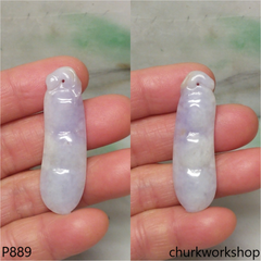 Lavender bean jade pendant