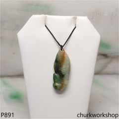 Multicolor fish jade pendant