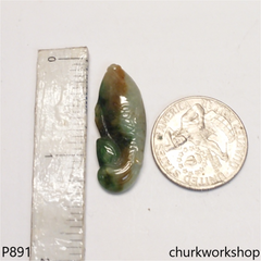 Multicolor fish jade pendant