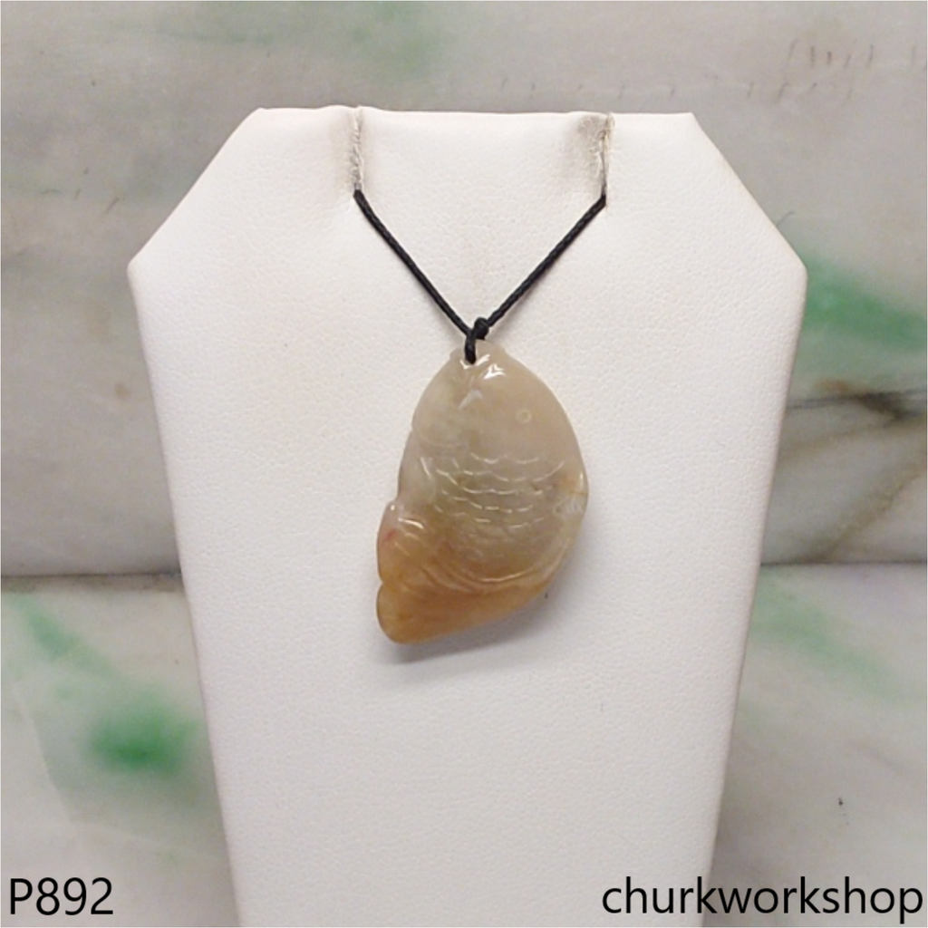 Brownish fish jade pendant
