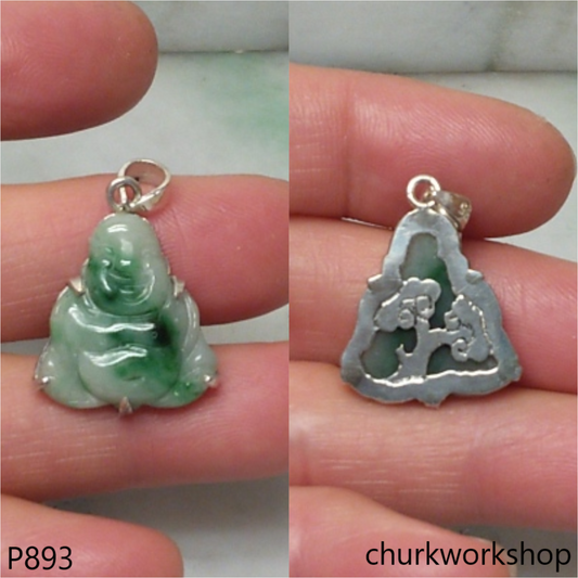 Jade happy small Buddha pendant