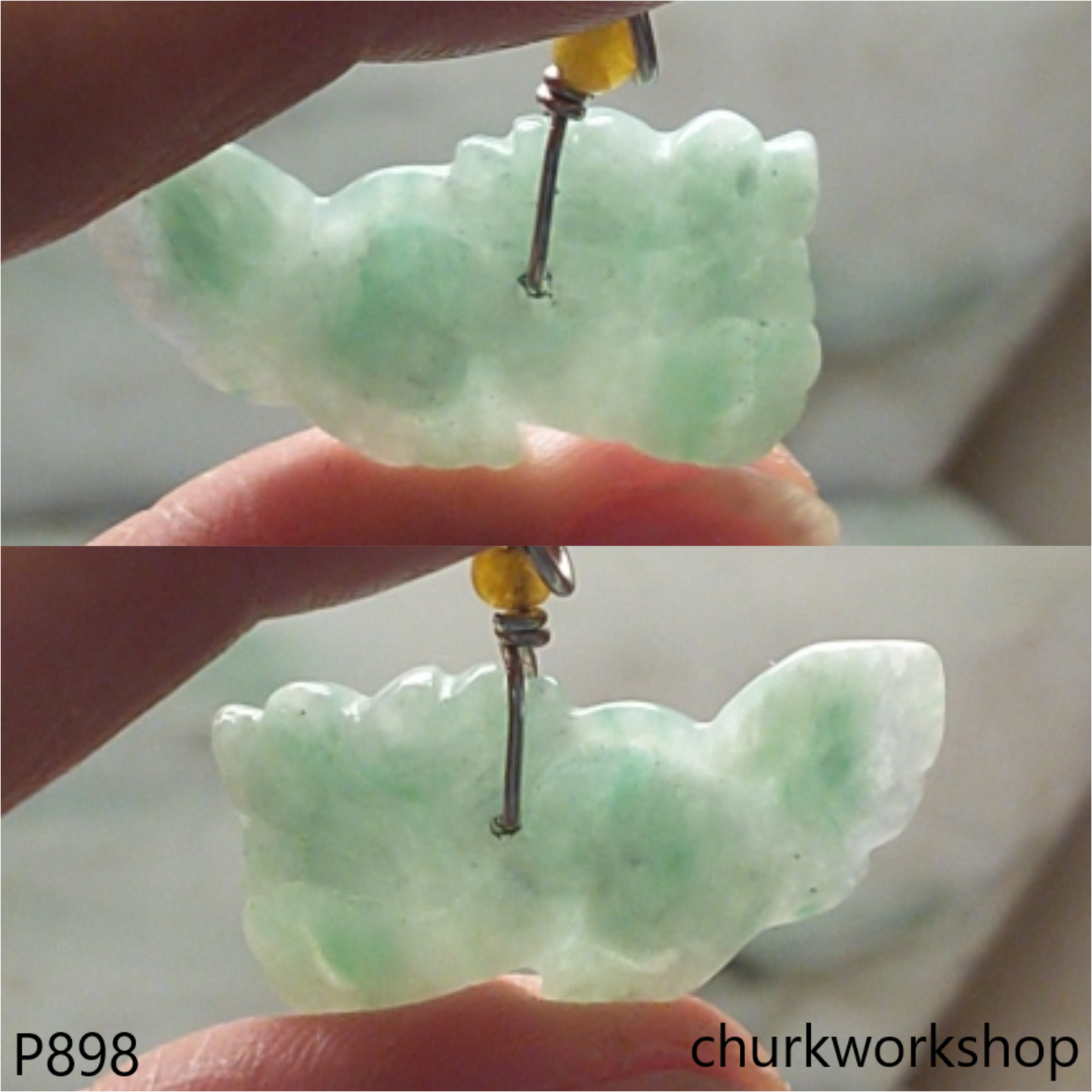 Light green jade dragon pendant