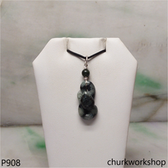 Dark green snake pendant