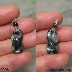 Dark green snake pendant