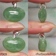 Small green jade heart pendant